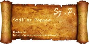 Szász Poppea névjegykártya